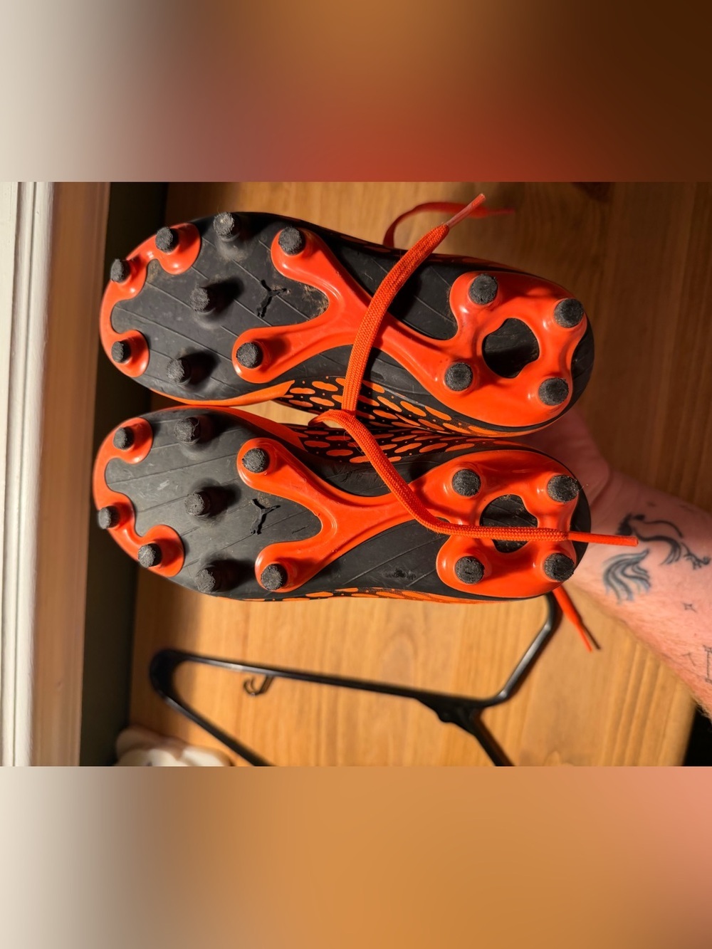 Puma Kids Orange and Black Soccer Cleats - Picture 4 of 4